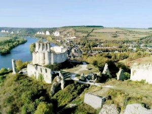 Luftbild Chateau Gaillardder Festung von Richard Löwenherz © ZDF / Guillaume Taverne