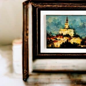 KI-Bild von Mt. Saint Michel in Frankreich - Stil van Gogh