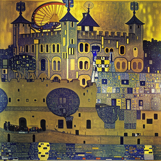 Der Tower of London im Stil von Gustav Klimt – dem österreichischen Maler des Wiener Jugendstils.