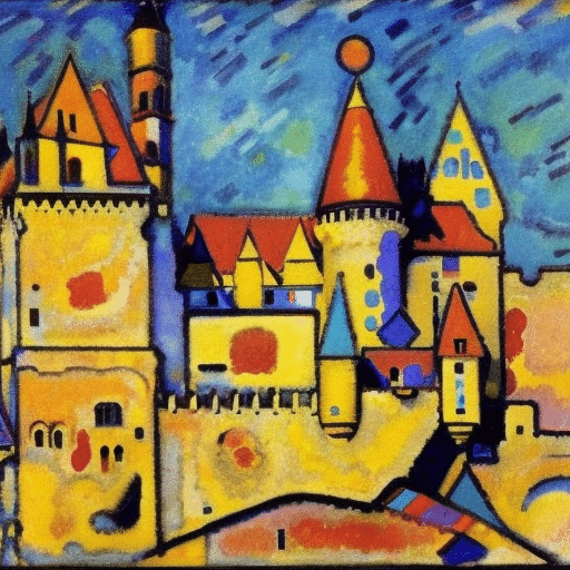 Die Marienburg im Stil von Wassily Kandinsky – dem russischen Maler des Expressionismus.