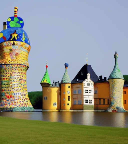 Schloss Moritzburg im Stil von Niki de Saint Phalle - der französisch-schweizerischen Künstlerin der Moderne.