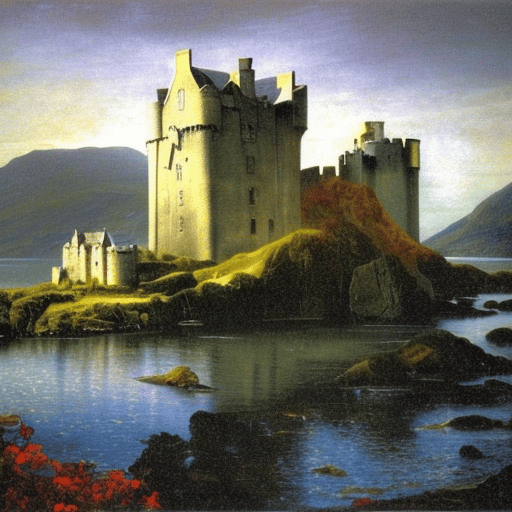 Eilean Donan Castle im Stil von Caspar David Friedrich - dem Maler der deutschen Frühromantik.