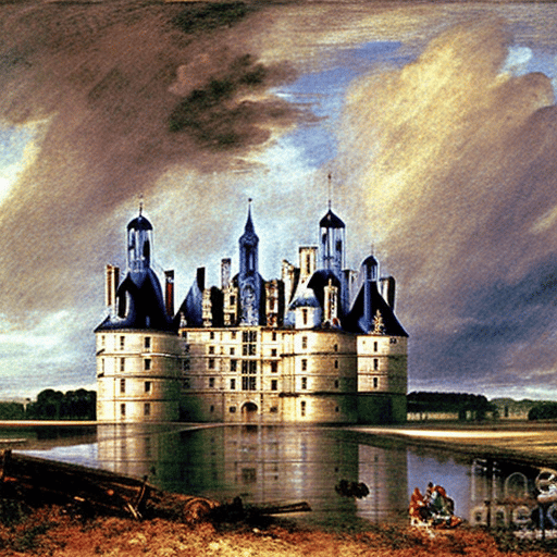 Das Château de Chambord im Stil von Eugène Delacroix - dem französischen Maler des Impressionismus.