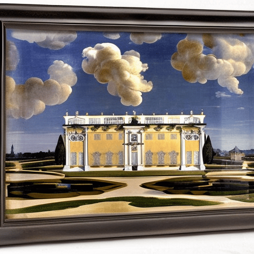 Drottningholms Slott im Stil von Artemisia Gentileschi - der italienischen Malerin des Barock.