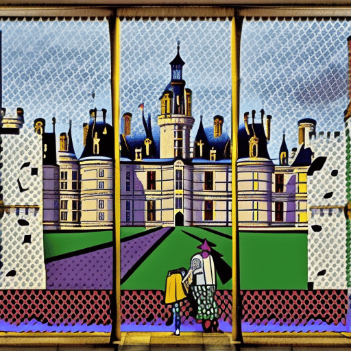 Das Château de Chambord im Stil von Roy Lichtenstein – dem amerikanischen Maler des "Pop Art".