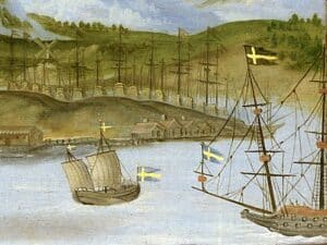 Stockholm um 1630, Die Äpplet ist  möglicherweise das Schiff rechts © Per-Åke Persson | Nationalmuseum