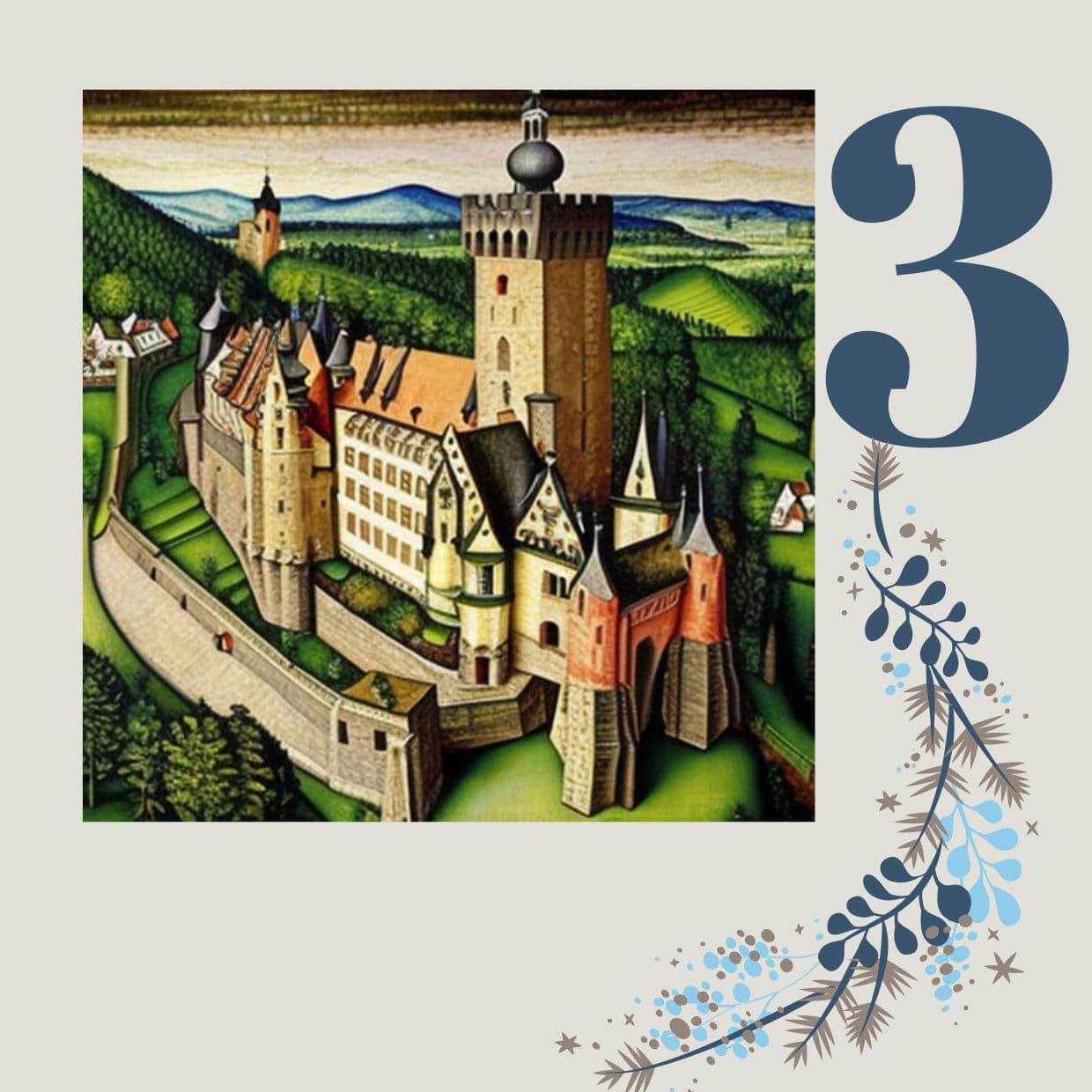 Die Wartburg im Stil von Lucas Cranach – dem deutschen Maler der Renaissance